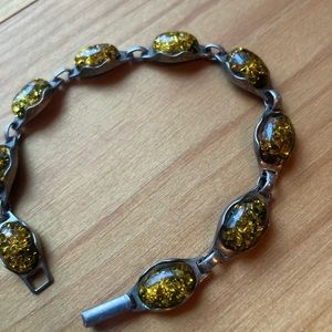 Sterling silver and Amber bracelet